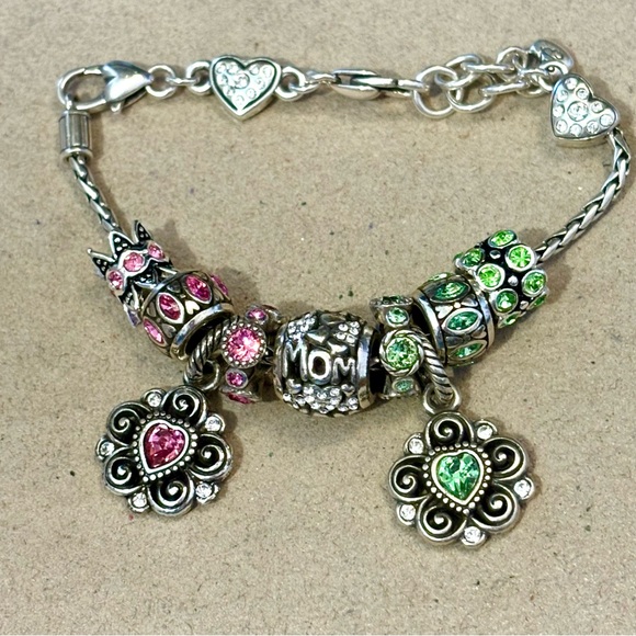 Two DaVinci items, Crown bead & Note charm, with pink CZ crystals - Picture 6 of 6